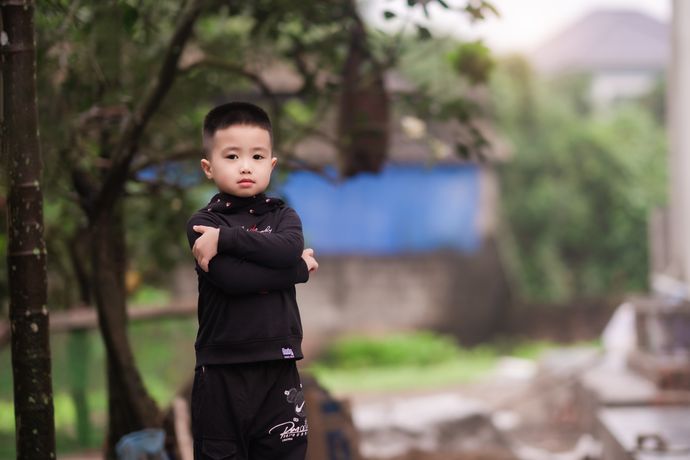 Asian student with educational materials, ready for the future